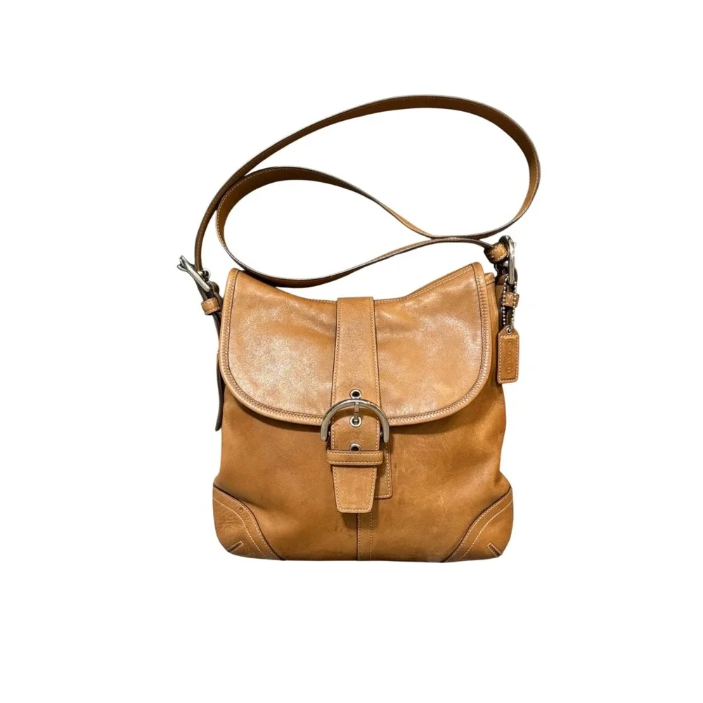 Coach Vintage Y2K Soho Glovetanned Flap Buckle Shoulder Bag Tan 9480 2003 - Picture 3 of 14